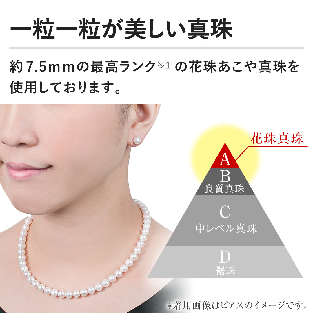 【花玉級/K18WG】田崎 ダイヤ あこや真珠 パール ネックレス イヤリング付 花玉級/K18WG】田崎 ダイヤ あこや真珠 パール ネックレス イヤリング