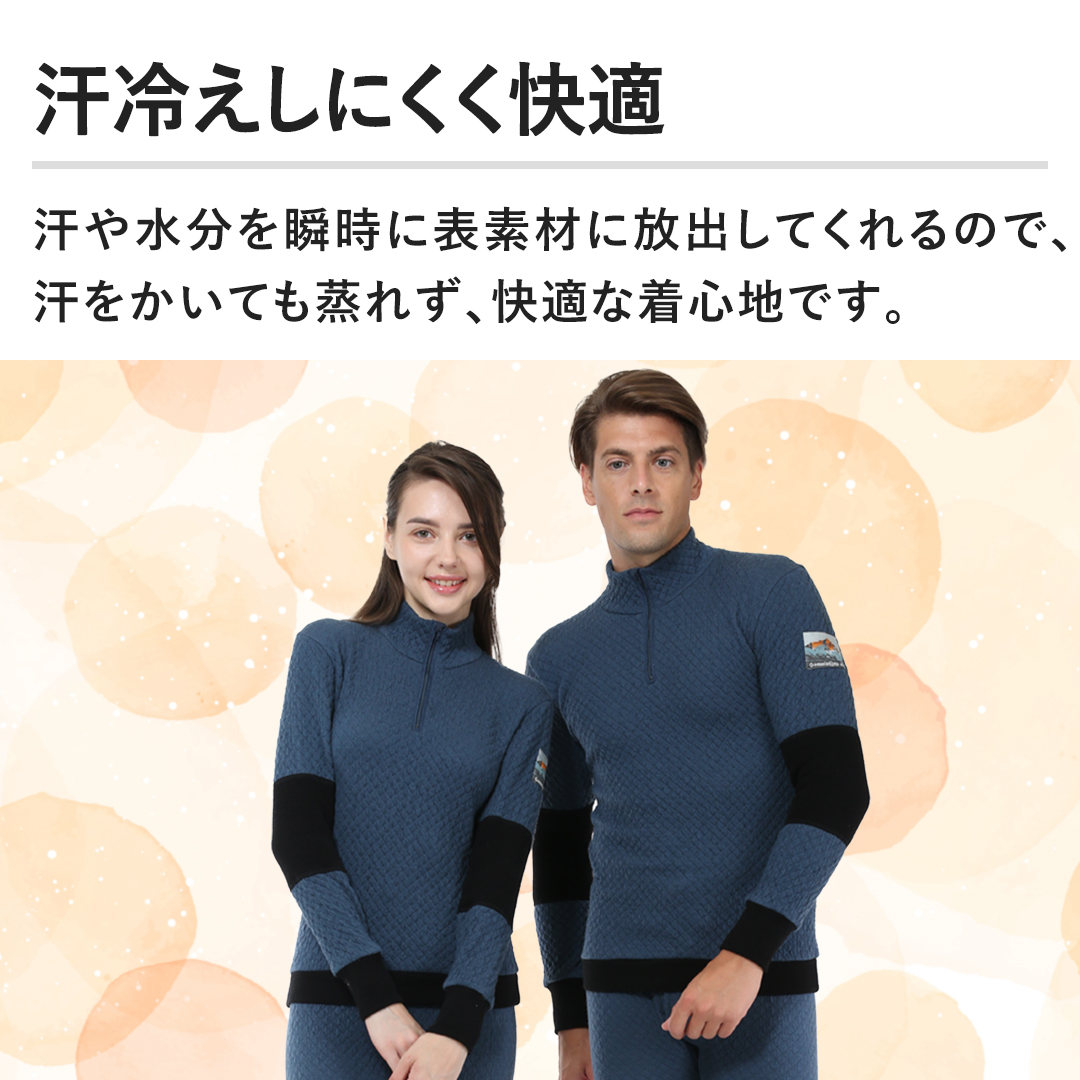 健繊 衣類 チョモランマプロ 紳士ハイネックアンダー M ネイビー QMPS901 通販【ジャパネット公式】